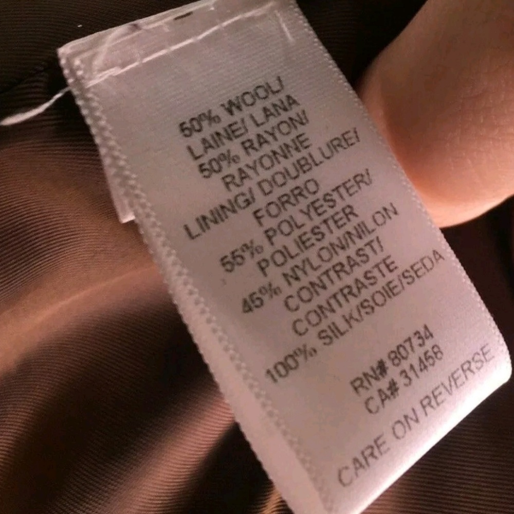 BCBG Max Azria M Burgundy Brown Plaid Layered Wool - Picture 3 of 4